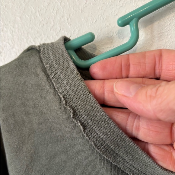 We The Free Oversized Green Distressed Long Sleeve Shirt - Picture 6 of 9